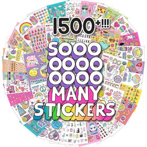 Just My Style 1500+ Cute Kawaii Stickers, 43-Page Sticker Book for Scrapbooks, Planners, Features Letter Stickers, Happy Planner Stickers, Laptop Stickers, Water Bottle Stickers for Kids Teens Adults