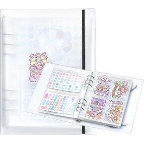 1pcs A5 Sticker storage Album,sticker organization Collecting Book Binder sleeves for planner stickers organizers collector recipe cards (3 different sized pockets)