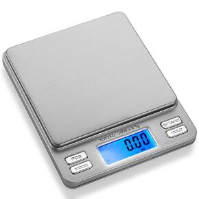 Smart Weigh Digital Pro Pocket Scale 2000g x 0.1 Grams Precise Weighing Professional Weight Food Ounces & Grams Mini Kitchen Jewelry Portable Herb Pocket Scale, Hold and Counting Function Back-Lit LCD