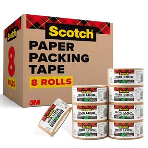 Scotch Box Lock Packaging Tape, 6 Rolls with Dispenser, 1.88 in x 800 in, Extreme Grip Packing, Shipping and Mailing Tape, Sticks Instantly to Any Box
