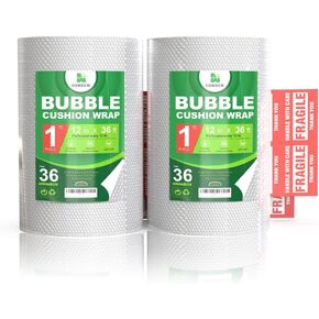 غلاف الفقاعة الفقاعي المغطاة بلف الرول المبطنة تغليف لتحريك عبوة الشحن (12 بوصة × 15 قدم / 1 [15 قدم إجمالية]) in Kuwait