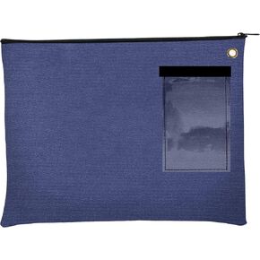 BankSupplies Canvas Interoffice Mailer, 14 oz. - 14W x 11H - Royal Blue - Transit Bag - Large Zipper Bag with Grommet - Use with Padlock or Zip Tie for Security - Interoffice Mail Bag