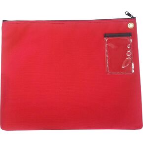 Interoffice Mailer Canvas Transit Sack Zipper Bag, 18 x 14 Inch (Red)