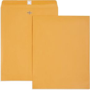 Blue Summit Supplies 100 6" x 9" Clasp Envelopes with Gummed Seal, Small Clasp Mailing Envelopes Made From 28lb Kraft Paper, For Smaller Items or Handling Cash, Bulk 100 Pack