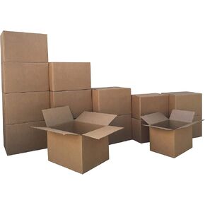 Amazon Basics Cardboard Moving Boxes in Small, Medium and Large Sizes (Assorted), Pack of 30, Brown