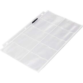 Amazon Basics Plastic Business Card Holder, Protector Sleeves for 3-Ring Binder, Transparent, 25-Pack