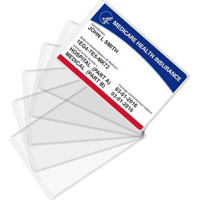 New Medicare Card Protector, 6 Pack Plastic Card Holder for Wallet Single 12 Mil Business Card Sleeve Waterproof Cards Plastic Protector for Credit Card Business Card Social Security Card