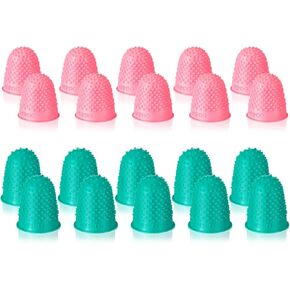 SATINIOR 20 Pieces Rubber Fingers Tip Fingers Covers Rubbe Finger Money Counting Collating Writing Sorting Protectors Hot Glue Wax Rosin Resin Collating Writing Task Scrap (5 Colors,Xs S M L XL) in Kuwait