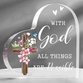 Yulejo Acrylic Christian Gifts for Women Inspirational Gifts with Bible Verse Prayers Religious Gifts Scripture Gifts for Women Men Friends Mom Valentines Birthday Gifts (Classic Style)
