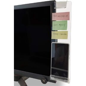 Fashion Multifunction Utility Acrylic Transparent Computer Monitors Side Panel/Memo Pads/Message Boards/Sticky Boards for Computer Screen, 1 Set (Left & Right) (Phone Holder)