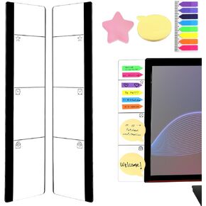 Monitor Memo Board, 2PCS Multifunction Sticky Note Holder for Computer Screen, Acrylic Computer Monitor Memo Board, Office Desk Accessories, Computer Sticky Note Holder with Sticky Notes