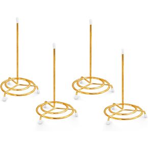 4PCS Check Spindle - Bill Check Fork Holder Memo & Receipt Spike - Stainless Steel - Organize Your Finances Easily (Yellow)