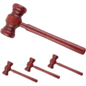 Framendino, 1 Pack Mini Wooden Gavel Prop Judge Hammers Courtroom Lawyer Gavels Justice Costume Accessories for Auction Sale