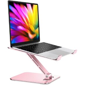 Foldable Laptop Stand, Height Adjustable Ergonomic Computer Stand for Desk, Aluminum Portable Laptop Riser Holder Mount Compatible with MacBook Pro Air, HP, Dell 10-16"