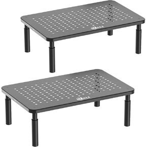 WALI Computer Monitor Stand for Desk ، Riser Captop Riser القابل للتعديل ، جهاز مراقبة المكتب حامل أسفل التخزين للمكتب ، المنزل ، اللوازم المدرسية (STT003) ، حزمة واحدة ، أسود in Kuwait