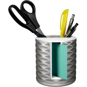 Post-it Note Dispenser, Vertical Design, Pop-Up Notes, Black with Grey Geometric Pattern, 1 Aqua Splash 3 in x 3 in Super Sticky Note Pad