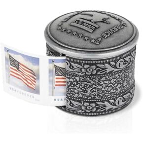 Floral Metal Stamp Coil Dispenser (Holds a Roll of Forever Postage Stamps) Holder in Kuwait