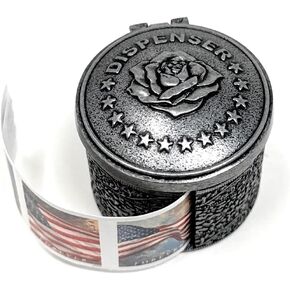 Floral Metal Stamp Coil Dispenser (Holds a Roll of Forever Postage Stamps) Holder