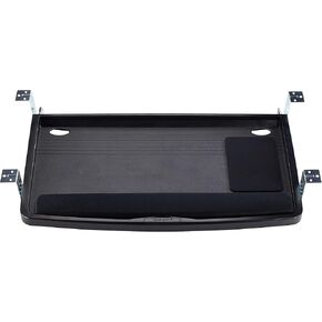 Kensington Keyboard Tray Under Desk, SmartFit Ergonomic Slide-Out Keyboard Drawer with Cable Management, Extra-Wide Height Adjustable Keyboard Holder, 24.5" x 11.75", Black K60004US