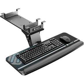 EUREKA ERGONOMIC Height Adjustable Mouse & Keyboard Tray Under Desk, 28x10'' Large Slide Out Swivel Tilt Computer Keyboard Drawer with Mouse Pad for Gaming Home Office Desk, Dual Mount