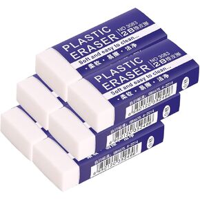 12 Pack Pencil Erasers, Large White Erasers for School, Art Erasers for Kids Drawing Bulk