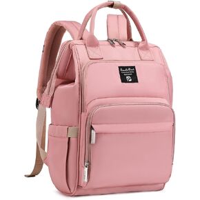 Pomelo Best Diaper Bag Backpack Stylish Waterproof Multifunctional Large Baby Bag with Changing Mat and Stroller Straps Navy Blue/Almond