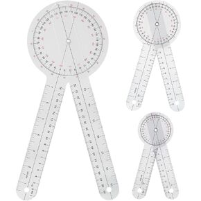 مجموعة goniometer مجموعة 3 قطع من 6/8/12 بوصة العلاج الطبيعي المهني أداة قياس أداة قياس الزاوية مجموعة البلاستيك 360 درجة عالمي (3pc)
