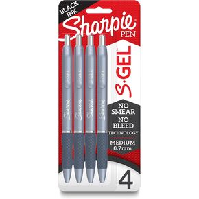 Sharpie S-Gel, Gel Pens, Drawing Pens, Gel Ink Pens For Journaling, Writing Pens, Coloring Pens, Medium Point Pens (0.7Mm), Pearl White Body, Black Ink Gel Pen, 12 Count