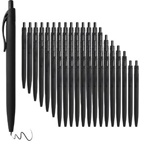BallPoint Pens, 100 Pack (BLACK Ink),Bulk Pens, White Barrel,Click Pens for Office Home and School, Retractable Ballpoint Pens, Medium Point, 1.00MM (White)