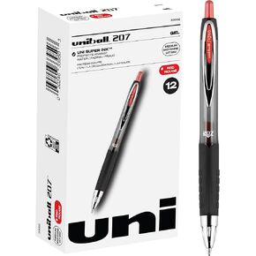 Uni-Ball 207 Amblable Ambels Ambels Point ، 0.7 مم ، أسود ، 12 حزمة
