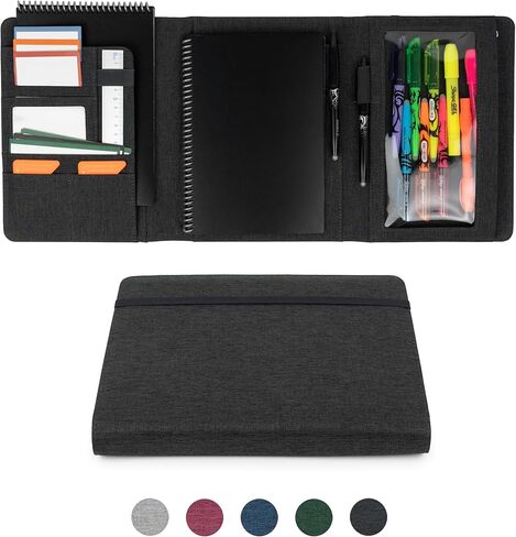 Sturdy Planner Cover for Rocketbook Smart Notebook - Water-Resistant Fabric Padfolio, Business Padfolio with Zipper Pen Pocket, Fits 8.5 x 11 Letter Size, Rocketbook Accessories (Blue) in Kuwait