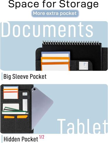 Sturdy Planner Cover for Rocketbook Smart Notebook - Water-Resistant Fabric Padfolio, Business Padfolio with Zipper Pen Pocket, Fits 8.5 x 11 Letter Size, Rocketbook Accessories (Blue) in Kuwait