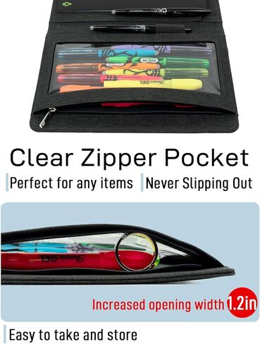 Sturdy Planner Cover for Rocketbook Smart Notebook - Water-Resistant Fabric Padfolio, Business Padfolio with Zipper Pen Pocket, Fits 8.5 x 11 Letter Size, Rocketbook Accessories (Blue) in Kuwait