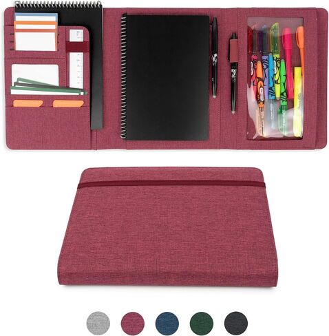 Sturdy Planner Cover for Rocketbook Smart Notebook - Water-Resistant Fabric Padfolio, Business Padfolio with Zipper Pen Pocket, Fits 8.5 x 11 Letter Size, Rocketbook Accessories (Blue) in Saudi Arabia