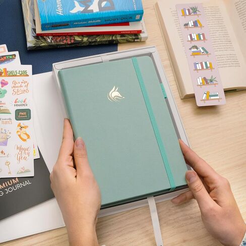 Clever Fox Reading Journal Premium – Review Log Notebook with Reading Tracker – Gifts & Accessories for Book Lovers, Adults & Kids (Mint Cream) in Saudi Arabia