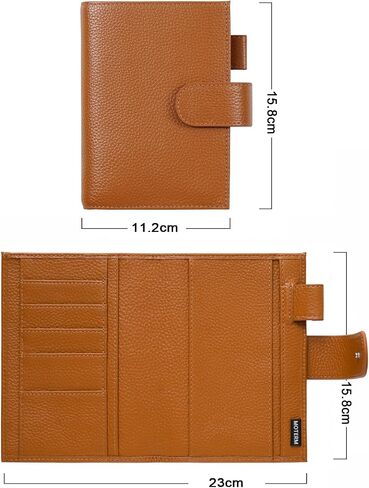 غطاء جلد Moterm لجيب Moleskine - يناسب جيب Moleskine مخطط يومي/أسبوعي وجيب Moleskine كلاسيكي، مع حلقة قلم، وفتحات للبطاقات وجيب خلفي (كريمي مرصوف بالحصى) in Kuwait