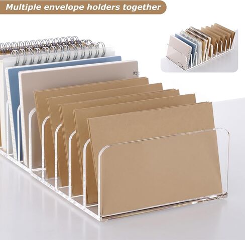 SANRUI Clear Desktop File Organizer, 5 Compartments Acrylic Office Document Sorter Mails Storage, Multifunction Letter Folder Racks Holders for Office,Home, School Desk Organization in Kuwait