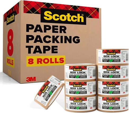 Scotch Box Lock Packaging Tape, 6 Rolls with Dispenser, 1.88 in x 800 in, Extreme Grip Packing, Shipping and Mailing Tape, Sticks Instantly to Any Box in Saudi Arabia