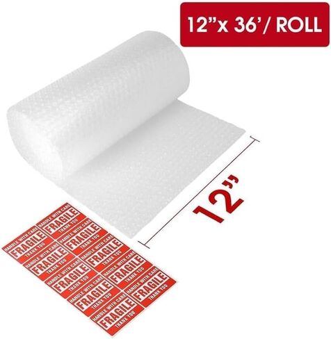 غلاف الفقاعة الفقاعي المغطاة بلف الرول المبطنة تغليف لتحريك عبوة الشحن (12 بوصة × 15 قدم / 1 [15 قدم إجمالية]) in Kuwait