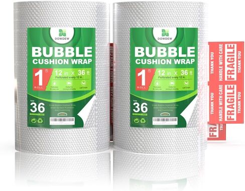 غلاف الفقاعة الفقاعي المغطاة بلف الرول المبطنة تغليف لتحريك عبوة الشحن (12 بوصة × 15 قدم / 1 [15 قدم إجمالية]) in Kuwait