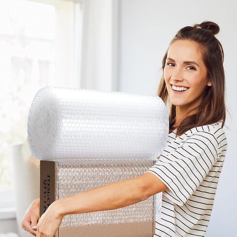 Bubble Cushioning Wrap Roll, Sumono 12 Inch x 72 Feet Total [2 Rolls of 36 Feet] Bubble Roll Perforated 12 Inch Included 20 Fragile Sticker Label in Saudi Arabia