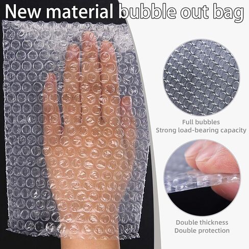 50 Pcs Bubble Pouch Wraps, 6''x8'' Clear Bubble Out Bags for Packing, Double Walled Cushioning Bags for Shipping, Storage and Moving in Kuwait