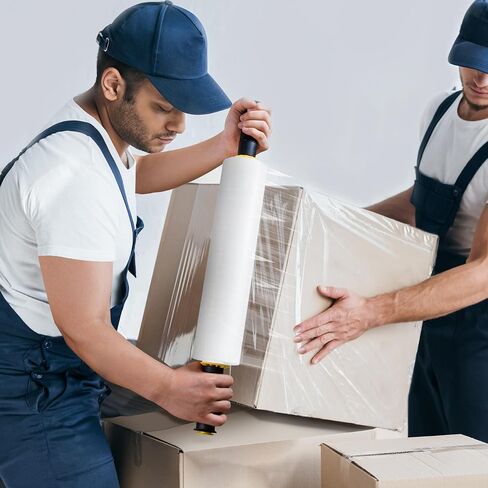 JARLINK Stretch Film, 15 Inch x 1000 Feet Shrink Wrap for Pallet Wrap, Industrial Strength Stretch Wrap with Handles, Moving Wrapping Plastic Roll, 60 Gauge, 2 Pack, Clear in Kuwait