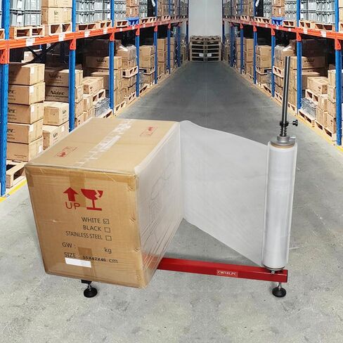 Electric Stretch Film Wrapping Bench,Film Dispenser Wrap Machine,Heavy Duty Film Wrapper Table Pallet Box Shrink for 12-28in Film, 110V in Saudi Arabia
