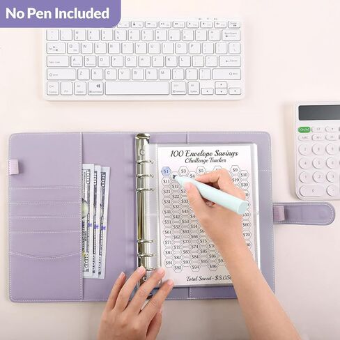 SKYDUE 100 Envelopes Money Saving Challenge Binder, Savings Challenges Book with Cash Envelopes, Budget Binder with Double Side Laminated Tracker, Easy and Fun Way to Save $5050, 10000 in Saudi Arabia