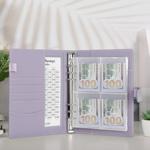 SKYDUE 100 Envelopes Money Saving Challenge Binder, Savings Challenges Book with Cash Envelopes, Budget Binder with Double Side Laminated Tracker, Easy and Fun Way to Save $5050, 10000 in Saudi Arabia