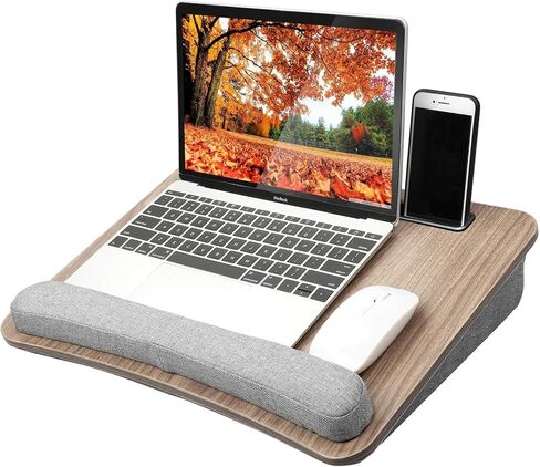 HUANUO Portable Lap Laptop Desk with Pillow Cushion, Fits up to 15.6 inch Laptop, with Anti-Slip Strip & Storage Function for Home Office Students Use as Computer Laptop Stand, Book Tablet in Kuwait