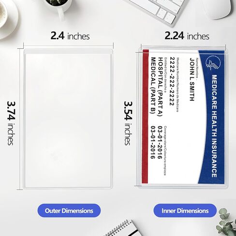 MaxGear New Medicare Card Holder Protector Sleeves, 12 Mil Clear PVC Water Resistant Medicare Card Protectors Sleeves for SSN, Credit and Business Cards, Social Security Cards Protector, 6 Pack in Kuwait