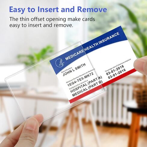 MaxGear New Medicare Card Holder Protector Sleeves, 12 Mil Clear PVC Water Resistant Medicare Card Protectors Sleeves for SSN, Credit and Business Cards, Social Security Cards Protector, 6 Pack in Kuwait