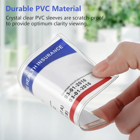 MaxGear New Medicare Card Holder Protector Sleeves, 12 Mil Clear PVC Water Resistant Medicare Card Protectors Sleeves for SSN, Credit and Business Cards, Social Security Cards Protector, 6 Pack in Kuwait